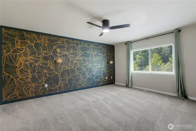Primary bedroom with side lights