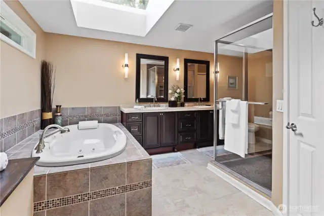 Primary Bathroom with jetted tub and shower