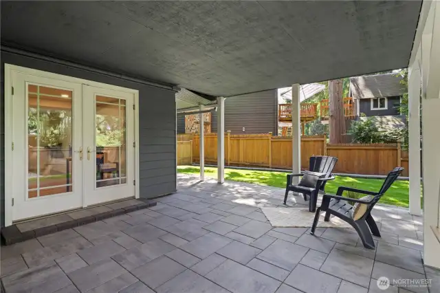 Covered patio with new pavers