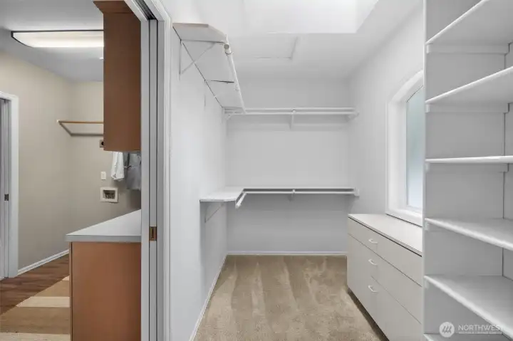 primary closet connects to laundry