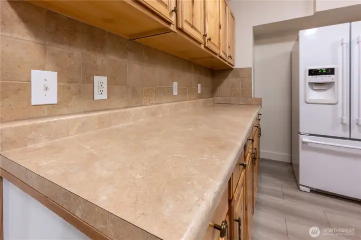 Tons of prep room, gobs of cabinets, AND a walk in pantry (not pictured.)