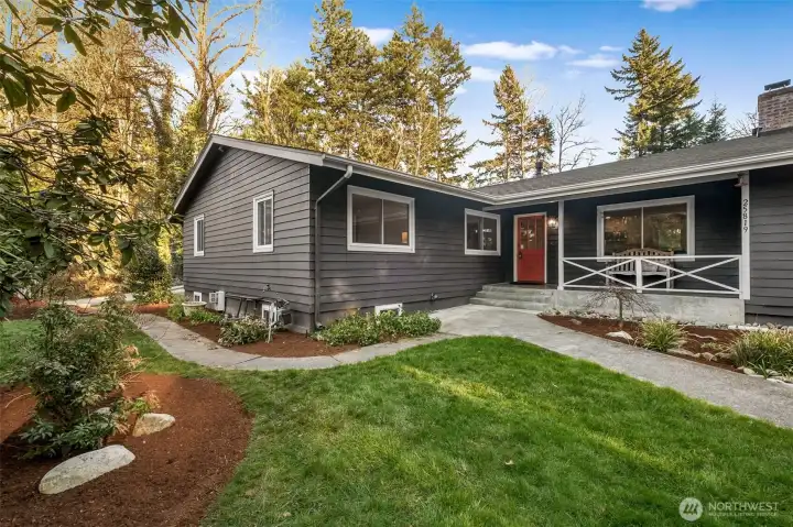 LOTS of yard & towering Evergreens greet you! -- Douglas Fir, Cedar, Hemlock and mature native plants in their natural environment
