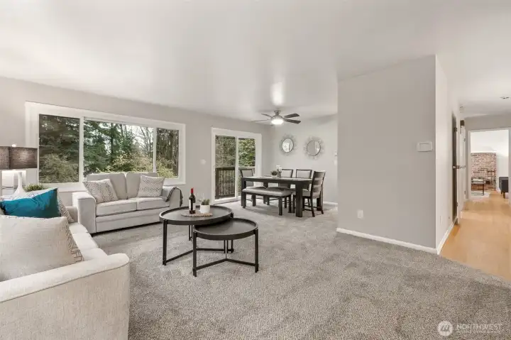 Enjoy updated lighting, new carpets and fresh paint!