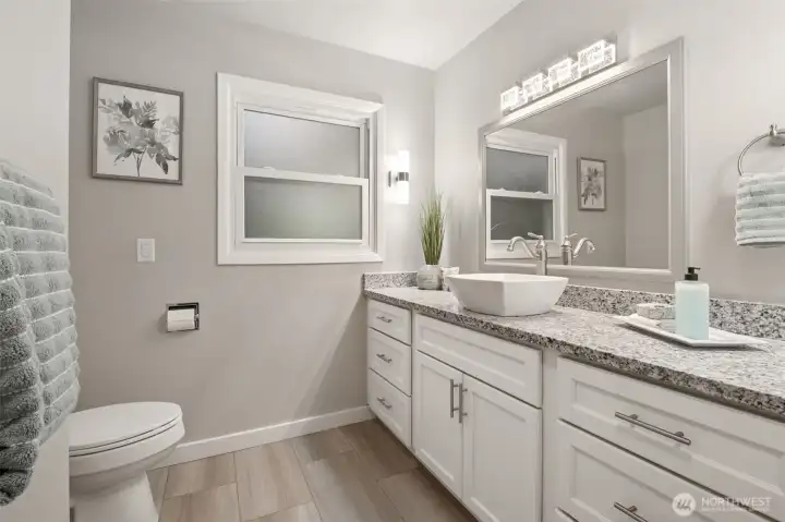 - Full bathroom includes tub