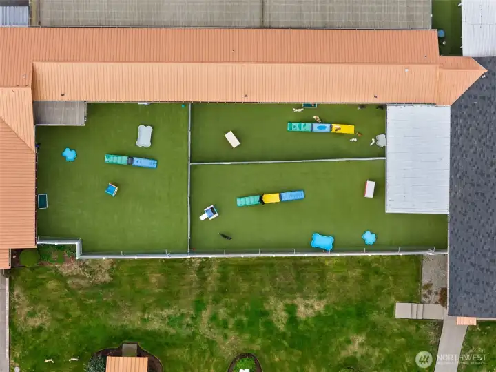 Another view of dog play grounds.