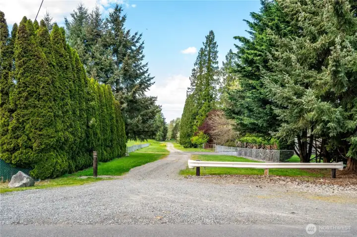 Gated/roped entry to the property.