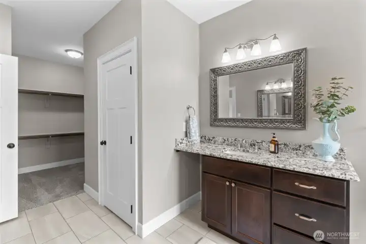 Vanity and water closet.