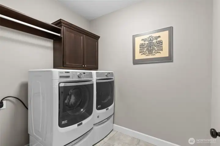 Large upstairs laundry room.