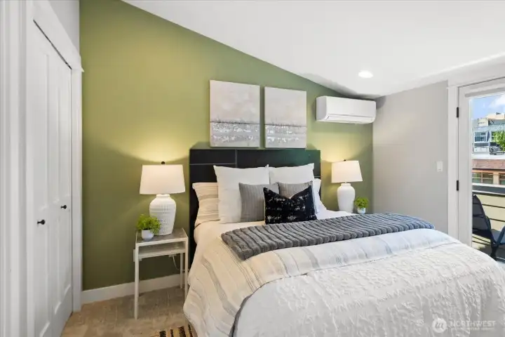 2nd upstairs bedroom with vaulted ceilings