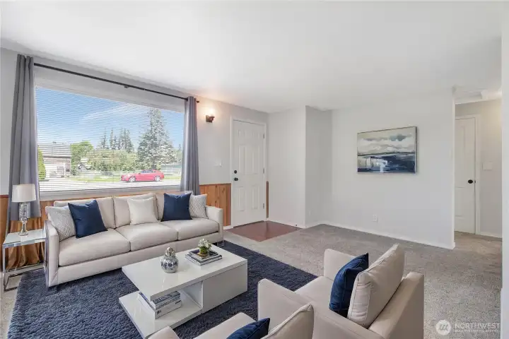 Living room is virtually staged