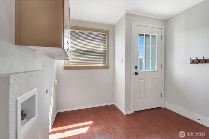 Mud/laundry room off back of home