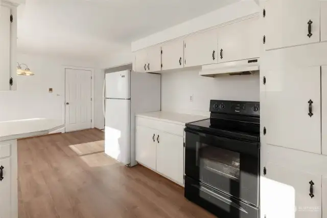 new flooring in kitchen and dining