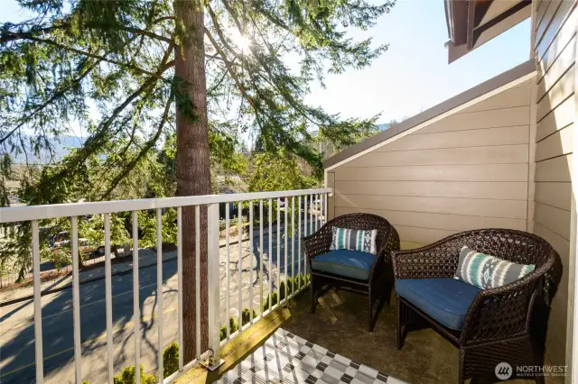 Take in the gorgeous Cascade mountain views from your private deck.