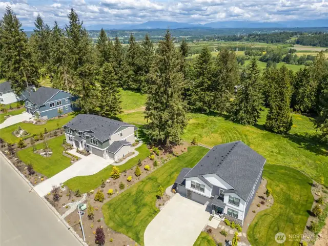 Aerial view of community.  Homes are set far apart, 75'-90' on average!