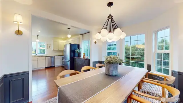 Dining room looking into kitchen