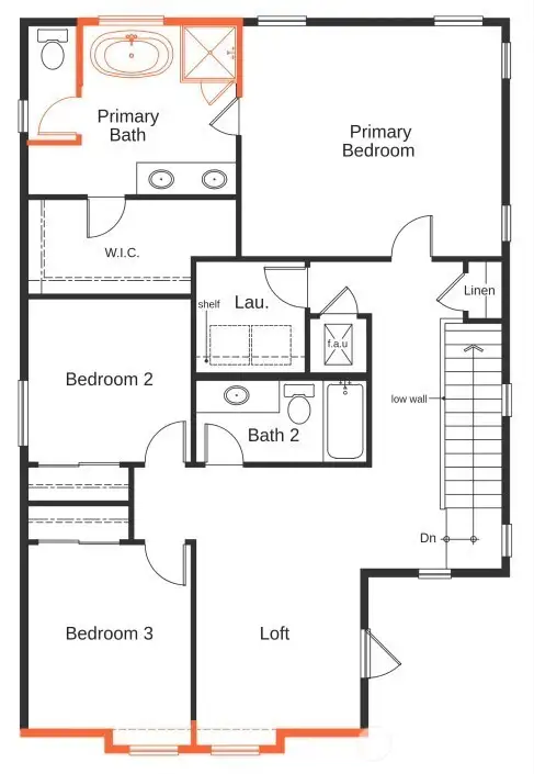 Second floor showing included structural upgrades