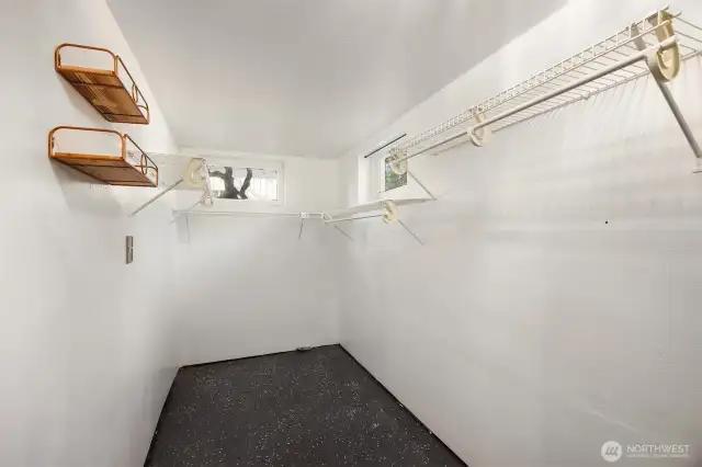 Lower level closet