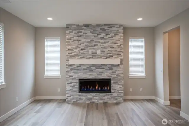 Open Living Space with gas firelplace