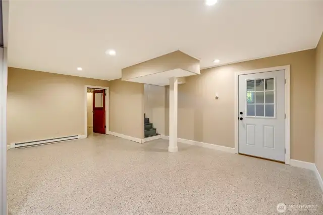 Door leads to the garage from the newly finished basement.