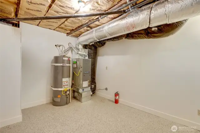 Updated water heater (2021) and natural gas furnace.