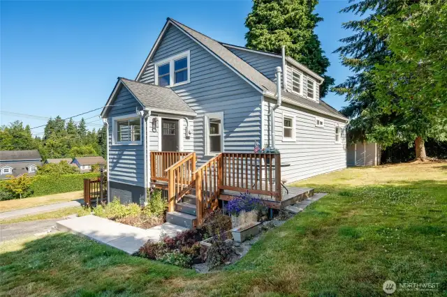 Back yard and deck.