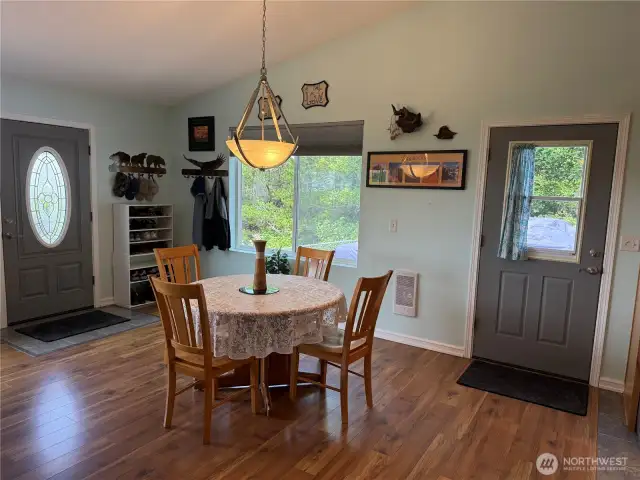 Dining area can seat up to 10 guests. Some furniture can come with this lovely home if desired.