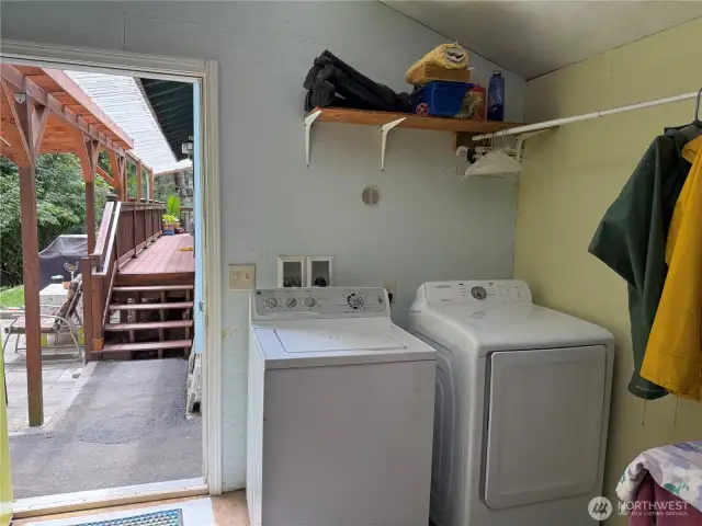 Washer and dryer can come with this home.