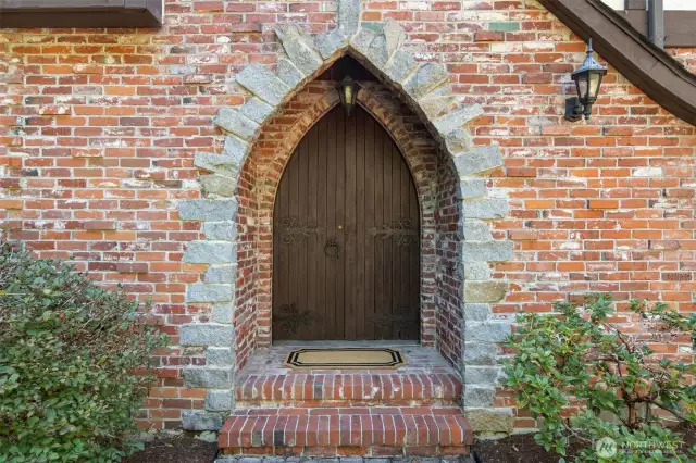 Cathedral carved antique door imported from England.