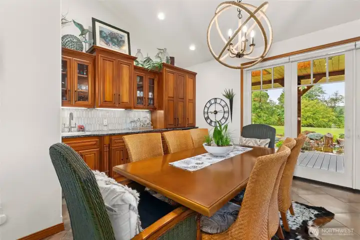 Dining Room with wet bar and mini fridge