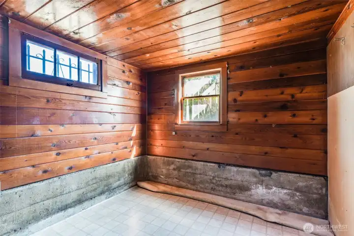 This is the lower level bedroom (non-conforming).