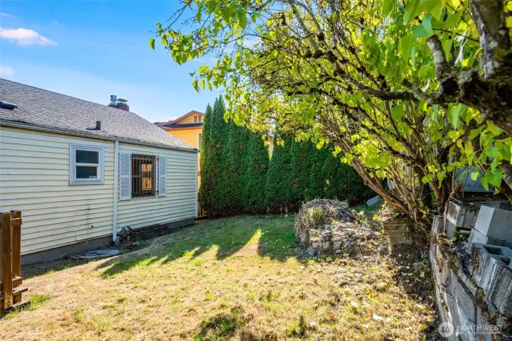 The backyard is very private.