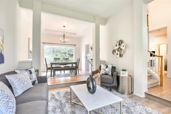 Vaulted ceilings and open concept design