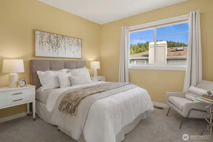 Comfortable and inviting, each secondary bedroom offers generous proportions, abundant natural light, and peaceful neighborhood and territorial outlooks. Comfortable and inviting, each secondary bedroom offers generous proportions, abundant natural light, and peaceful neighborhood and territorial outlooks.