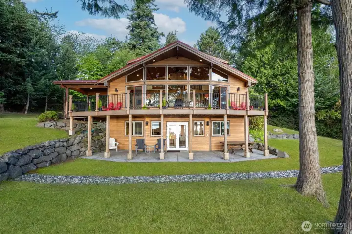 Front of home facing water