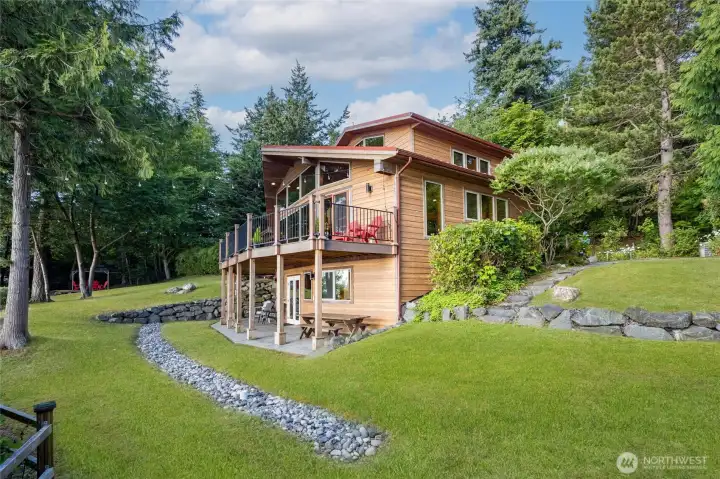 Side view of home from beach access gate