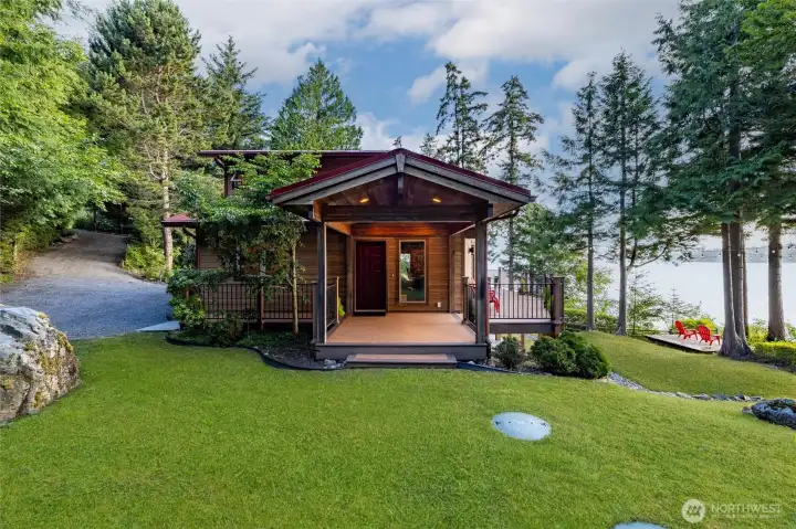 Front door & covered portion of deck