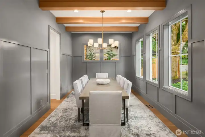 Designated den and dining room