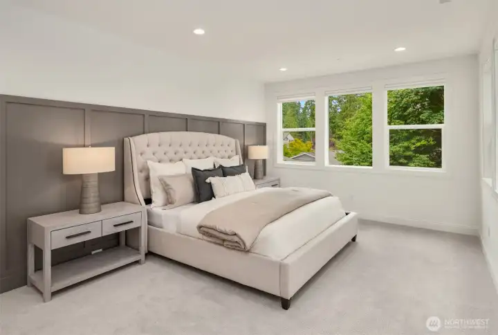 Designer primary suite with 5-piece bath