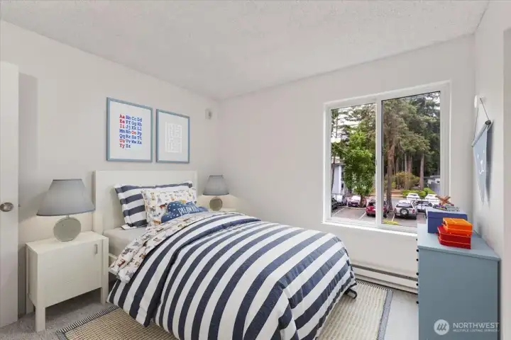 Bedroom 2 shown with virtual staging. Bedroom 2 shown with virtual staging.