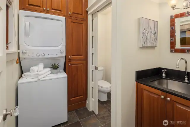 Laundry and second main floor 1/2 bath.