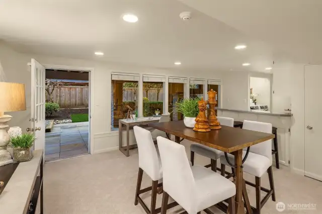 Walk in or out of the separate lower level entrance and you don't even need to disturb the folks upstairs.