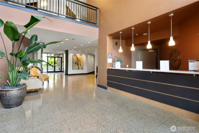 Main lobby with secured entrance.