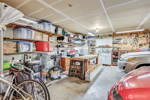 Ideal shop space with work bench.