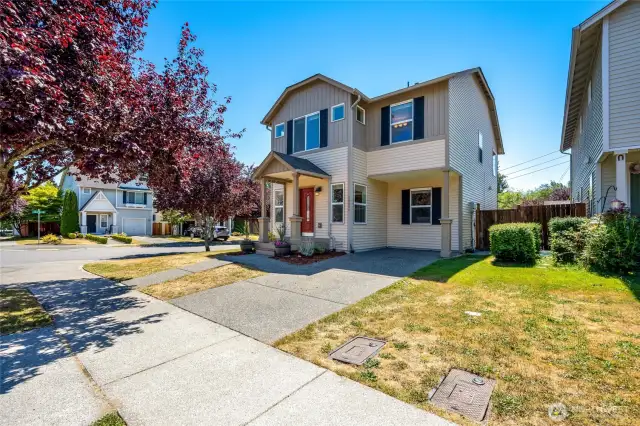 Tree lined streets, sprinkler system for front landscaping. Four bedrooms with one on the main for an ideal flex space ...office, 2nd living space, guest suite, play area.