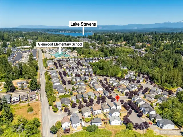 Aireal view of South Lake Stevens.
