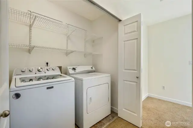 Utility closet - appliances stay with the home.