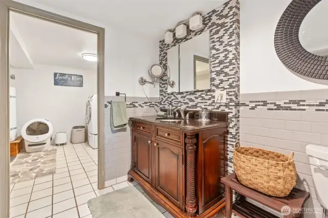 Lower bath and Laundry room