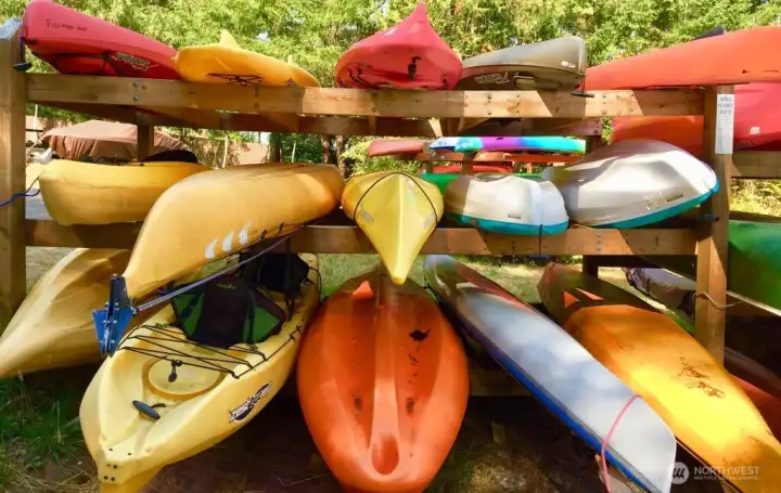Store your small boat by the water for easy access.