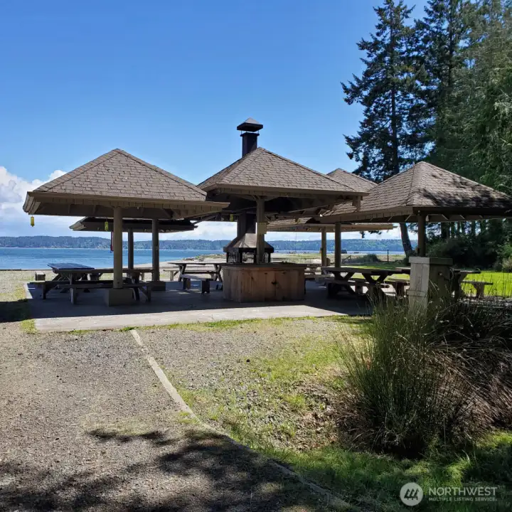 Covered picnic area at North Beach,