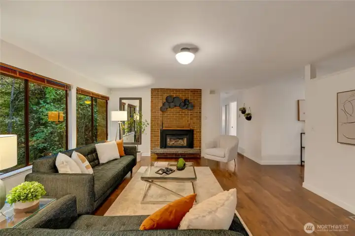 wood burning fireplace